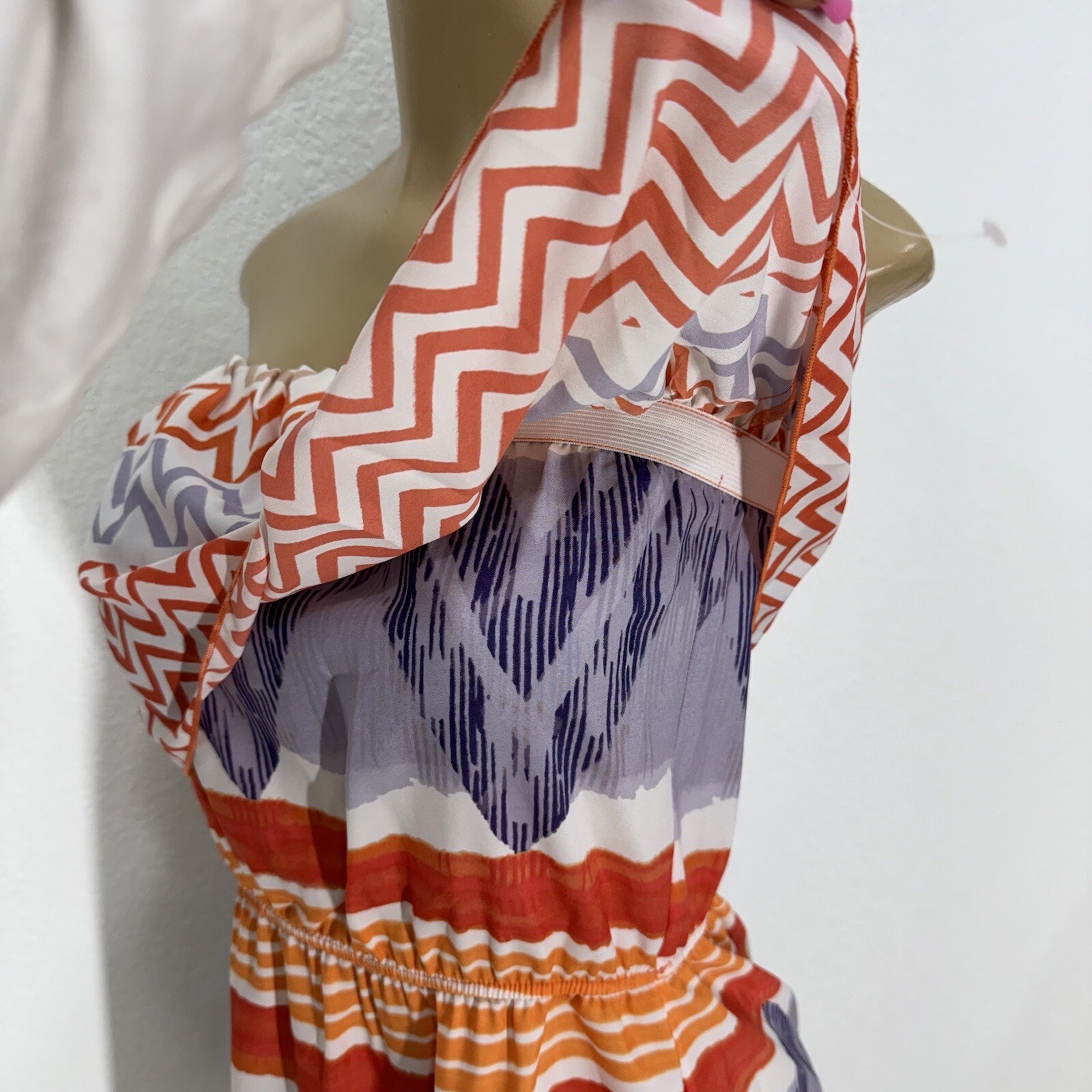 GLAM Polyester Light Weight Off The Shoulder Sun Dress Womens Size S Casual New