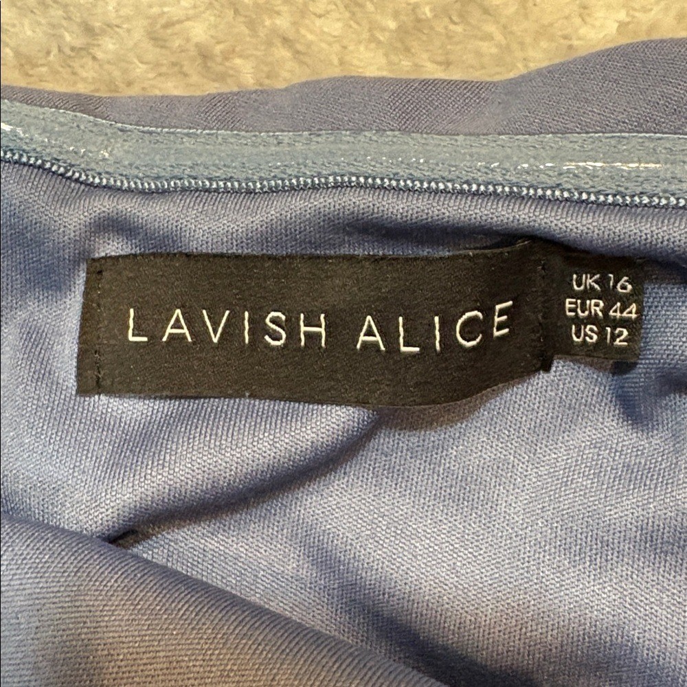Lavish Alice Slate Blue Off Shoulder Side Split Blogger Fave Dress 12