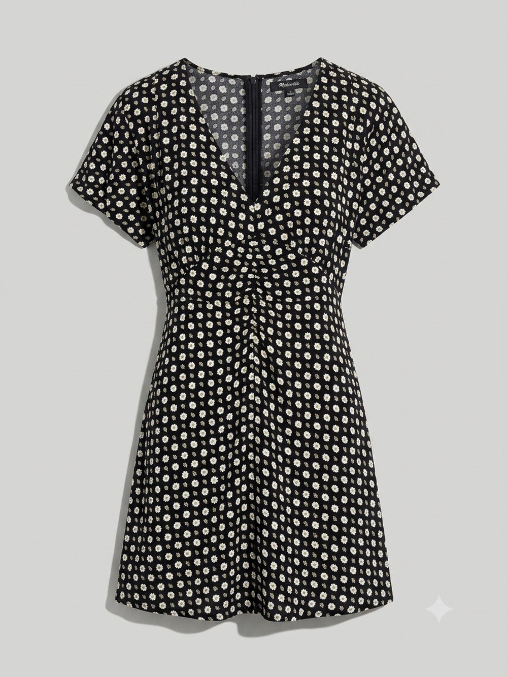Madewell Black Mini Floral Dress