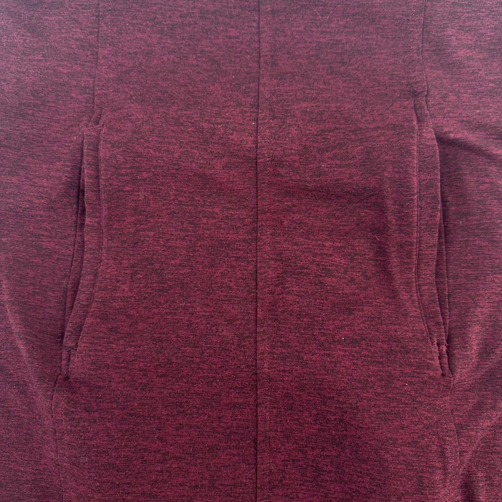 Maurices Womens Burgundy Heathered Cowl Neck Pockets Sweater Dress Small