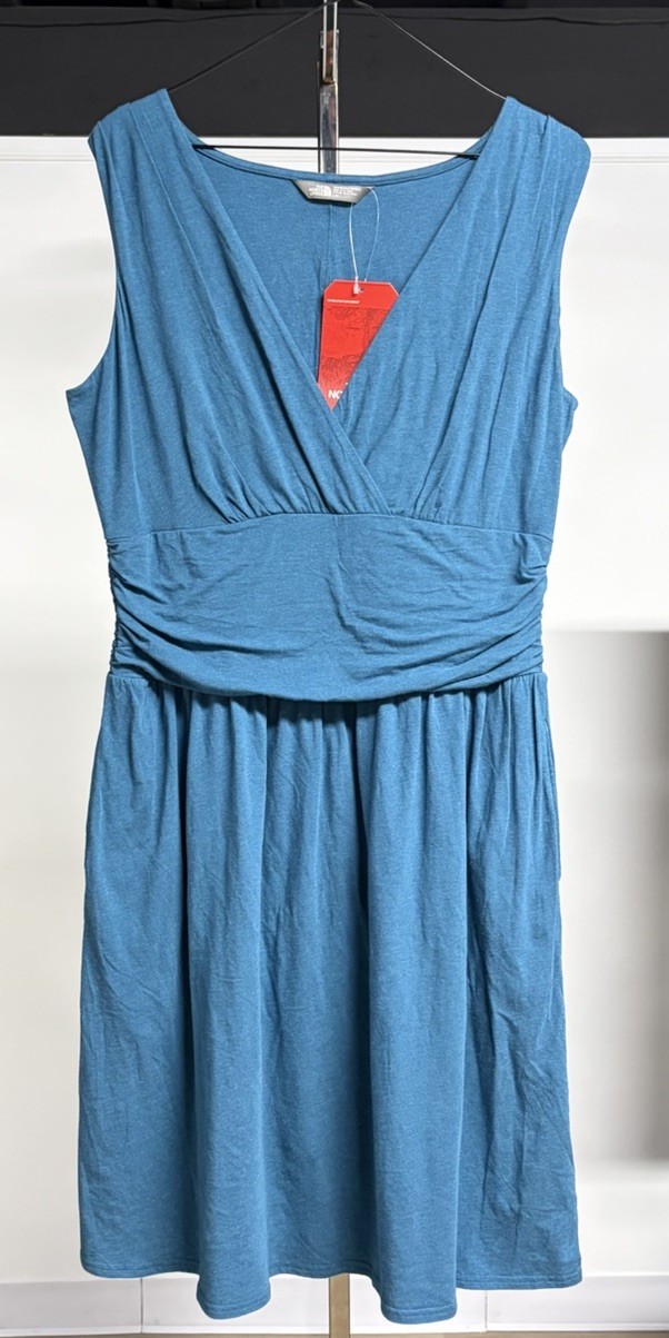 The North Face Blue Dress L Stretch Knit NWT Casual Travel Cotton Modal Blend