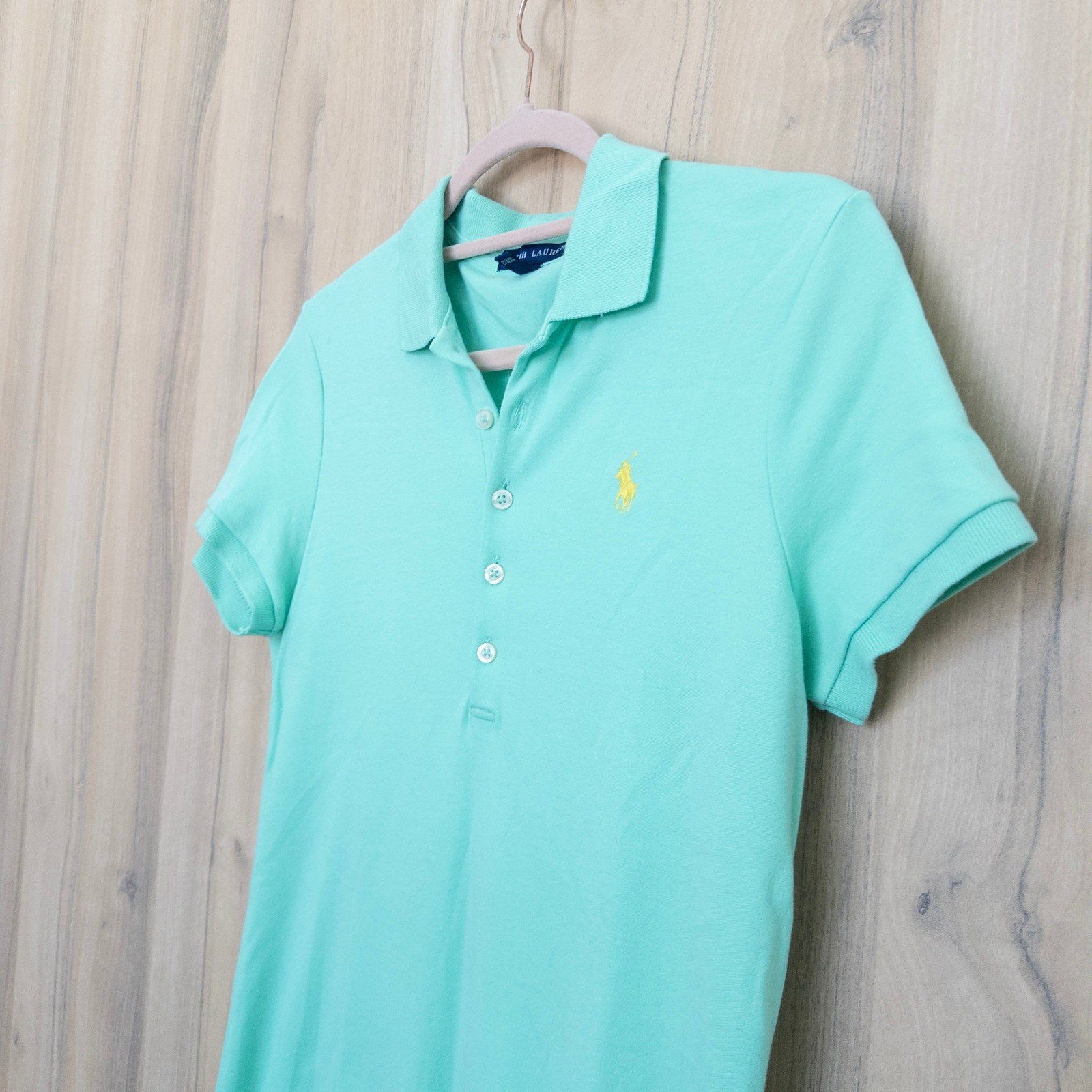Ralph Lauren Polo Dress Small Mint Green Short Sleeve Cotton Preppy Old Money