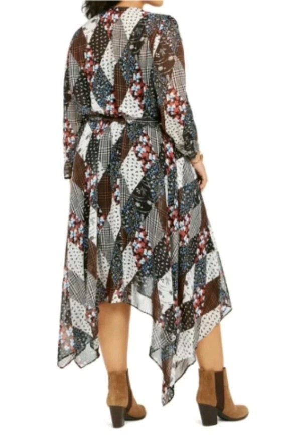 Tommy Hilfiger Dresds Printed Faux-Wrap Peasant Dress Size Large. Please read