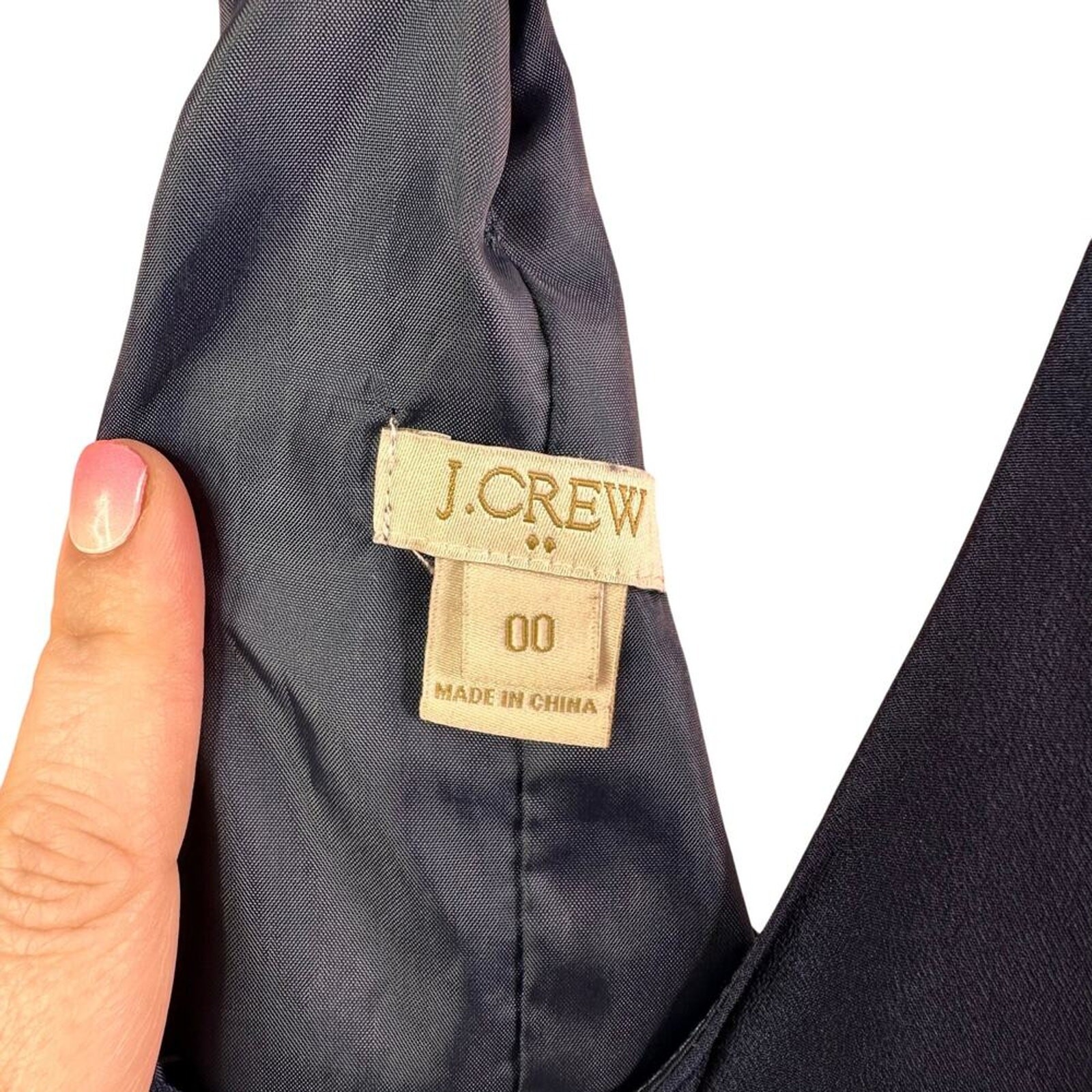 J CREW Twisted Back Shift Dress Navy Blue Dance Wedding Sz 00