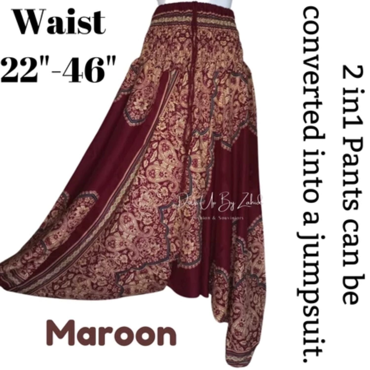 Magical Low Cut Aladdin Pants can be converted into a jumpsuit. Get 3 pieces
