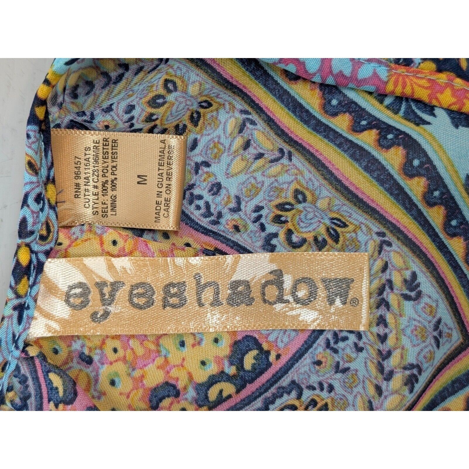 Eyeshadow Geometric Dress V-Neck Tunic Boho Hippie Cottagecore Summer Women’s M