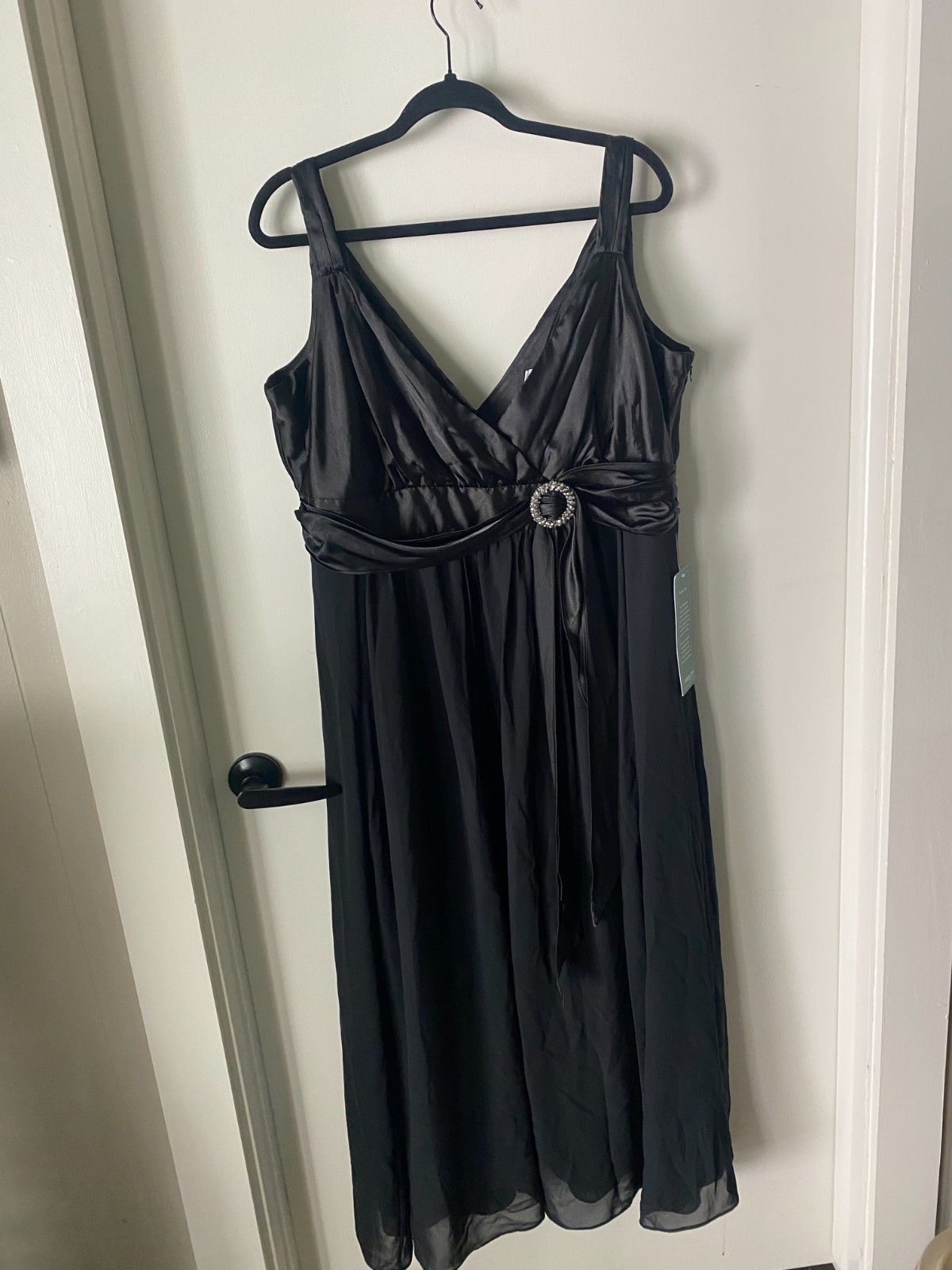 Coldwater Creek Black Cocktail Dress Size 16 Empire Waist New w/ Tags