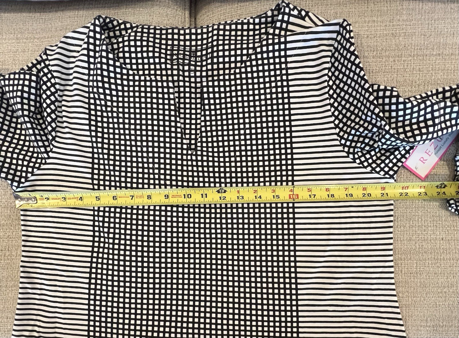 NWT Rezobay Resort Luxury Tunic Dress Black White UPF 50 Moisture Wicking XL L