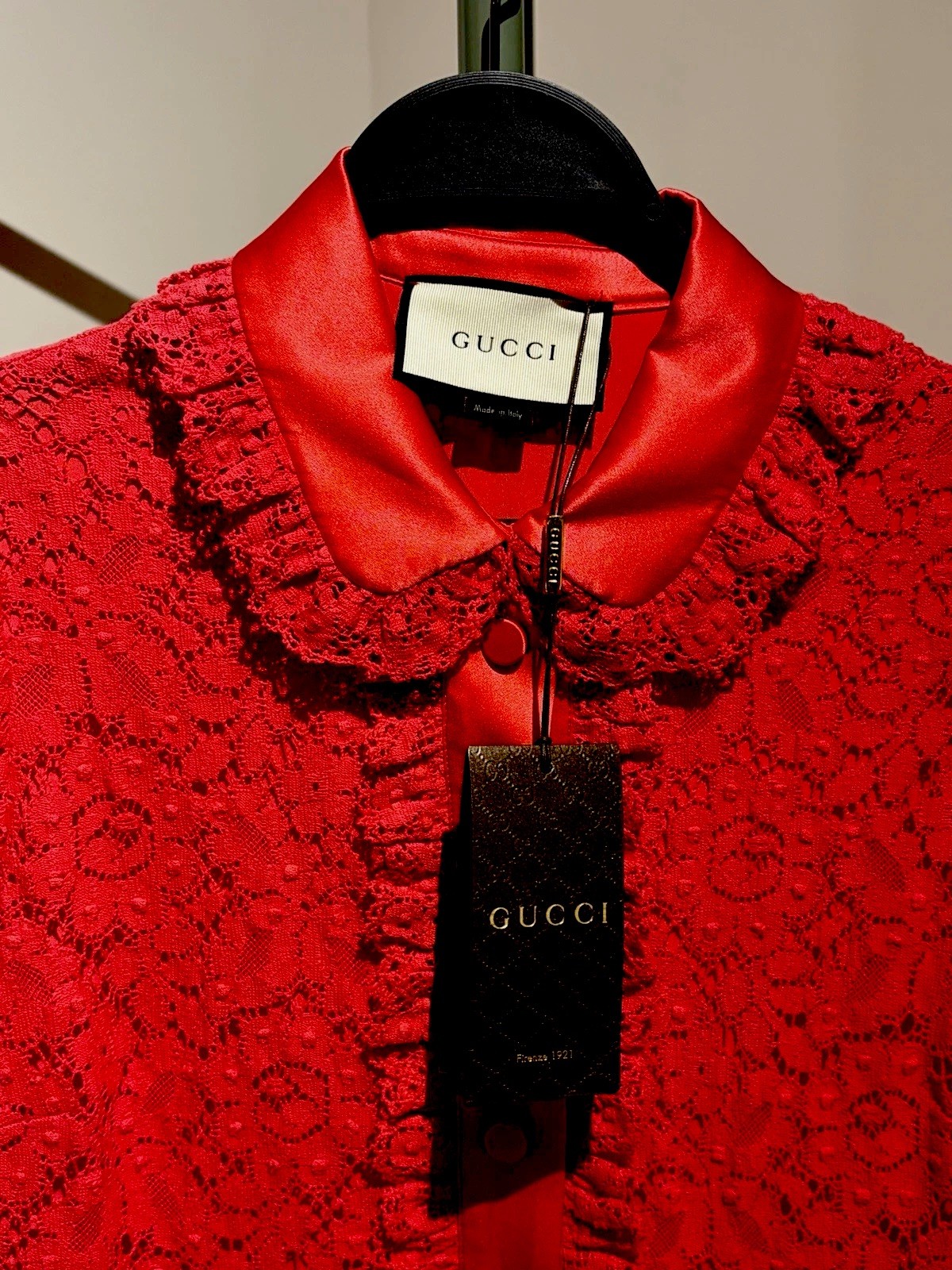 NWT Gucci Lace Collared Cluny Mini Dress 42 Fits Like Small-Medium Ships FREE!