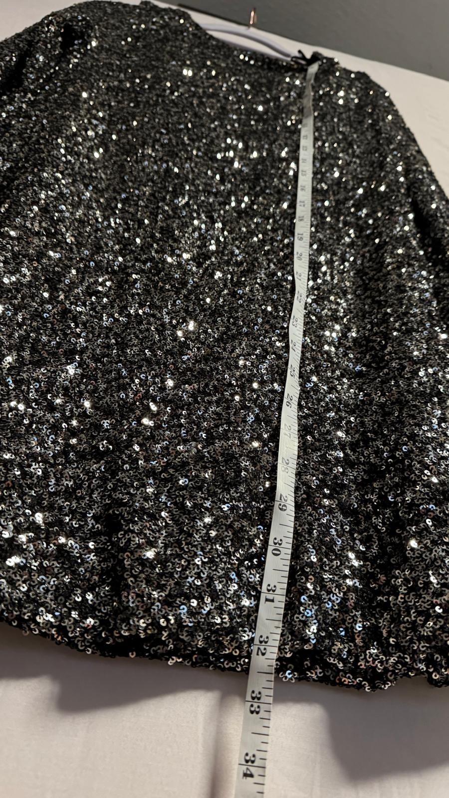 Style Cheat Evelyn Sequin Bow Back Mini Dress Black Size 10 NWT