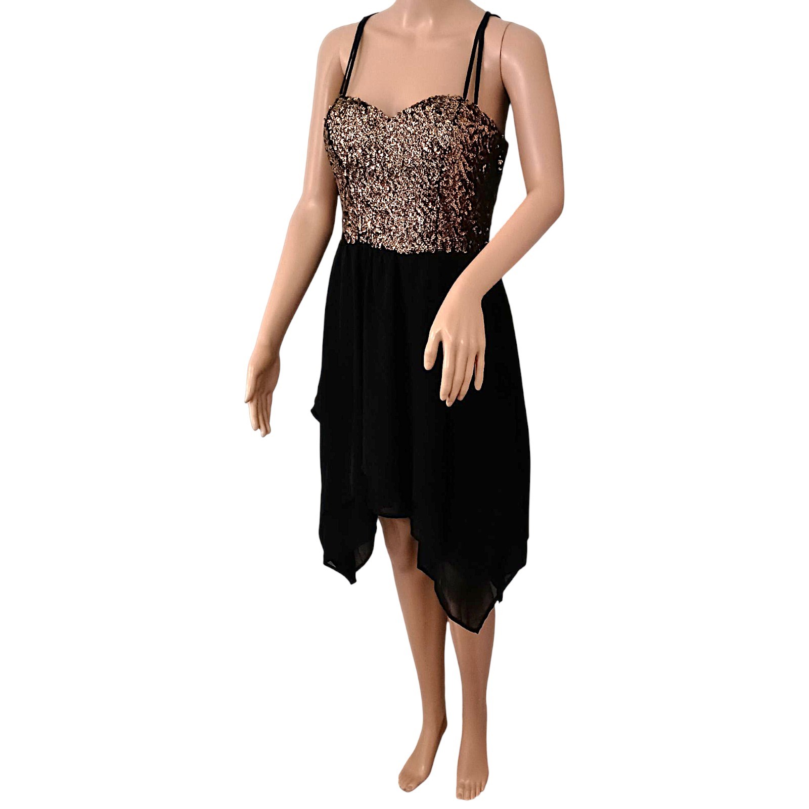 Y2K Speechless Sequin Asymmetric Dress M Sheer Fairy Grunge Whimsigoth Sparkler