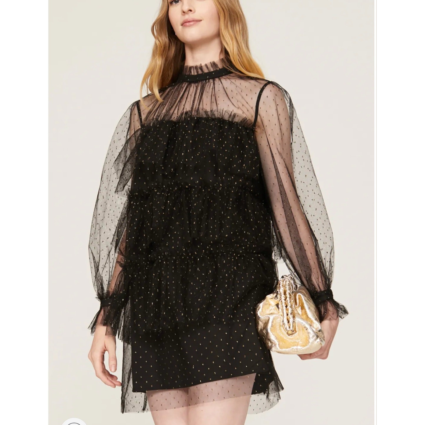 Adam Lippes Black Babydoll Mini Dress SIZE 8 Tiered Tulle Ruffle Cocktail $488