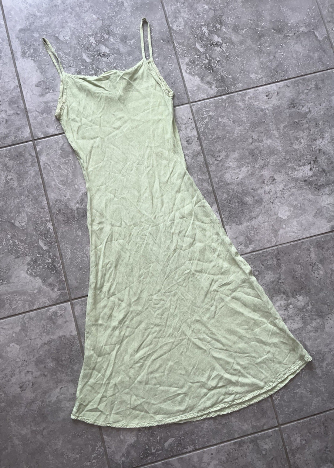 Ghost London Sleeveless Slip Rayon Midi A Line Dress Classy Green S