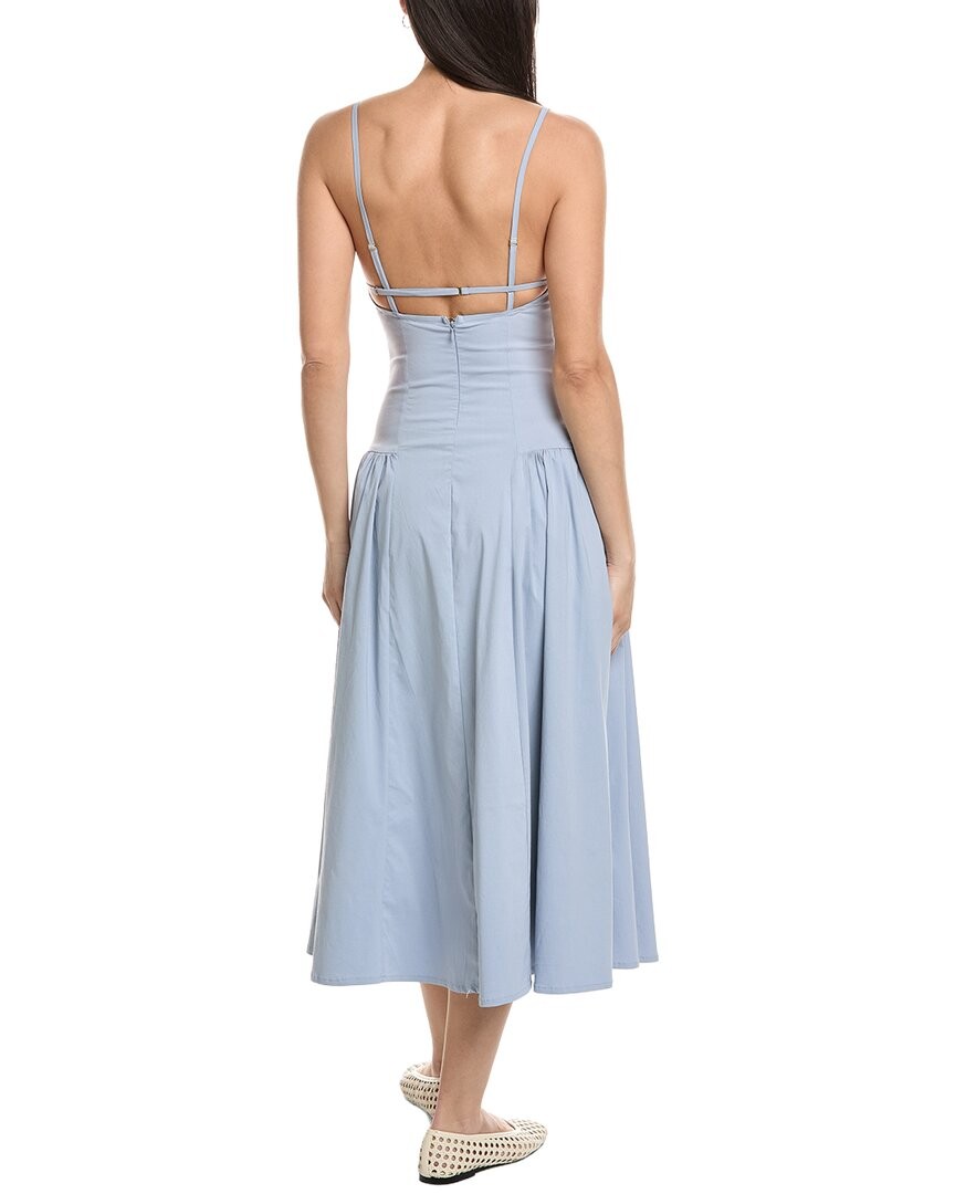 Weworewhat Flare Panel Linen-Blend Midi Dress Women’s 12
