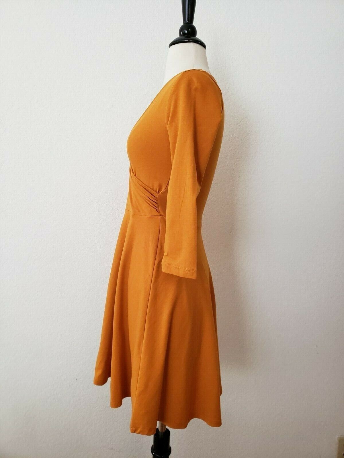 New Dress Size Small Surplice Yellow Mini Skater Fit & Flare