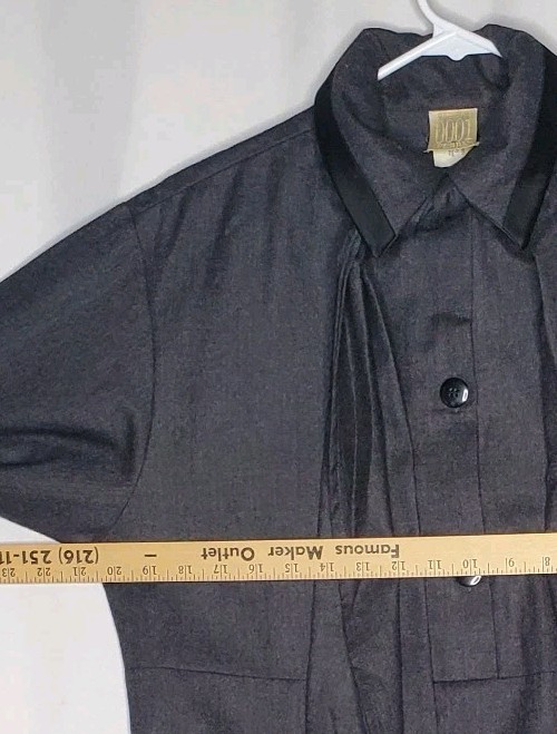 Gianfranco Ferre Studio 0001 Wool Dress 10 Bow Collar Designer Old Money Classic