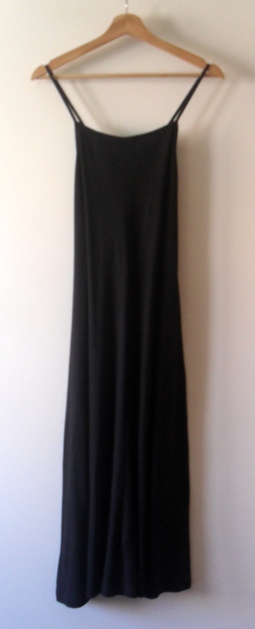 SUNSPEL – Long Strap Dress Interlock Black Cotton Size 2 = 38