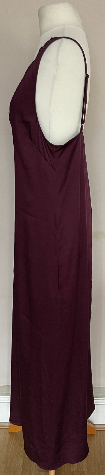 STELLA McCARTNEY burgundy lace-trimmed satin slip dress IT38, UK8/10, US4/6