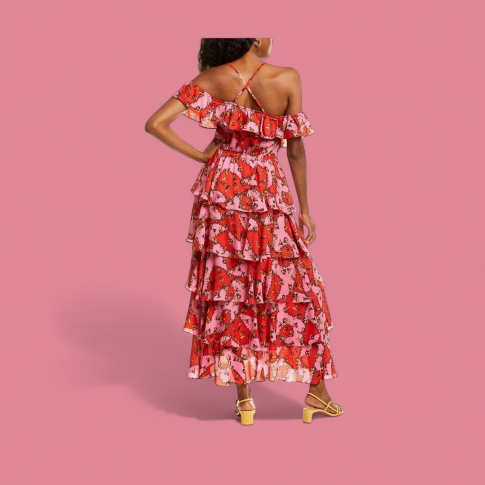 Kendall & Kylie Lucky Charm Layered tiered Dress Ruffle Summer Sz 8-10