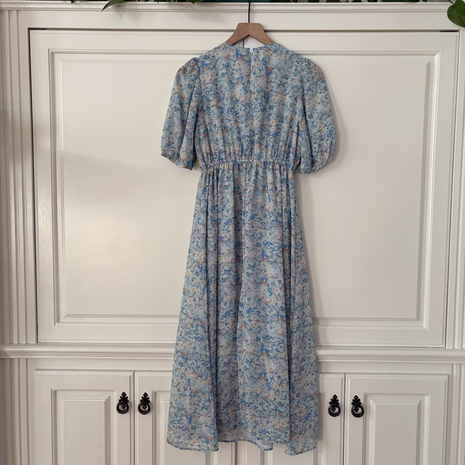 Dazy Medium Blue Floral Ruffle Dress