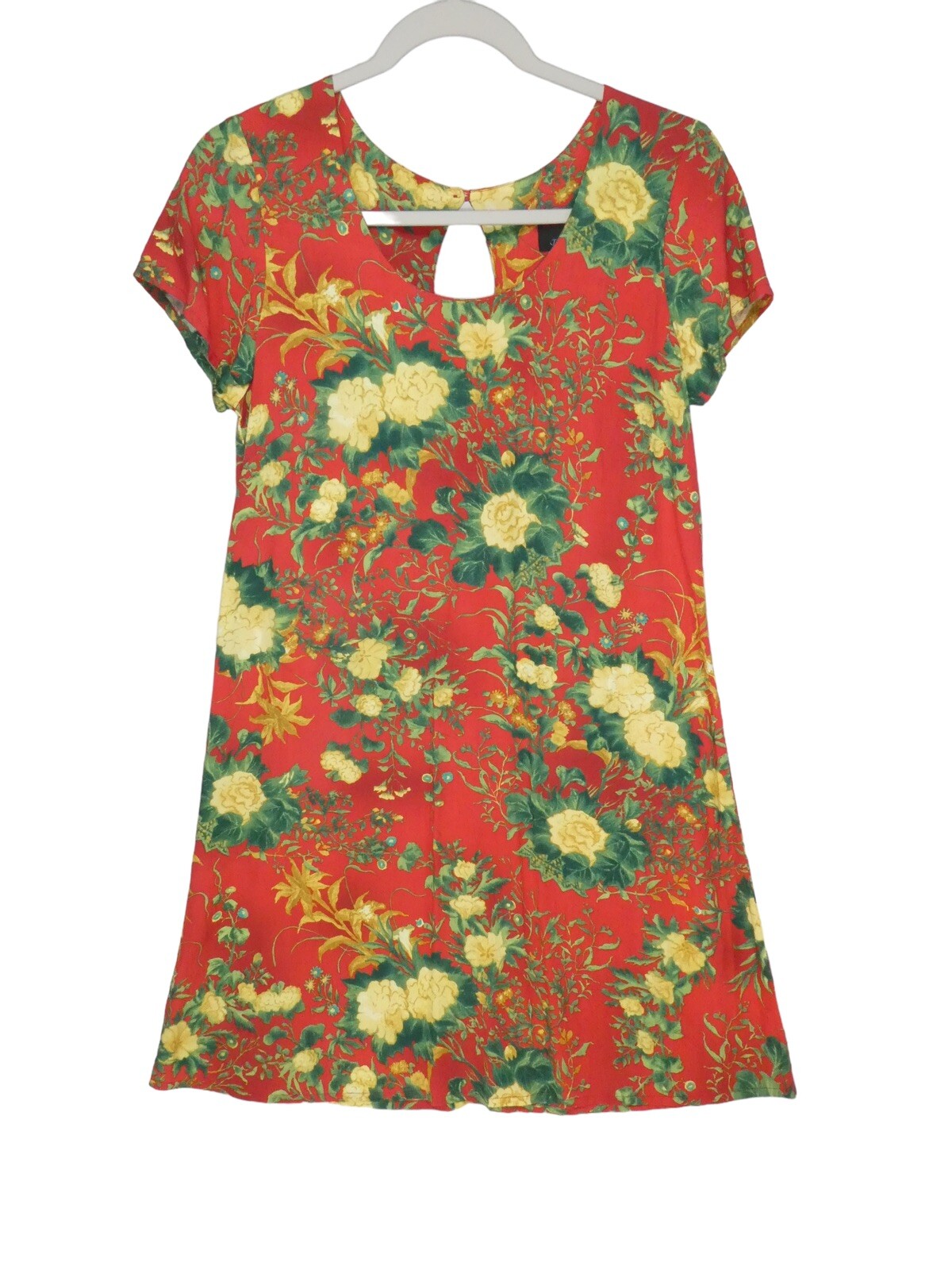 JAMS WORLD Hula Moon Floral Mini Sun Dress Size S Hawaiian Folk Flower