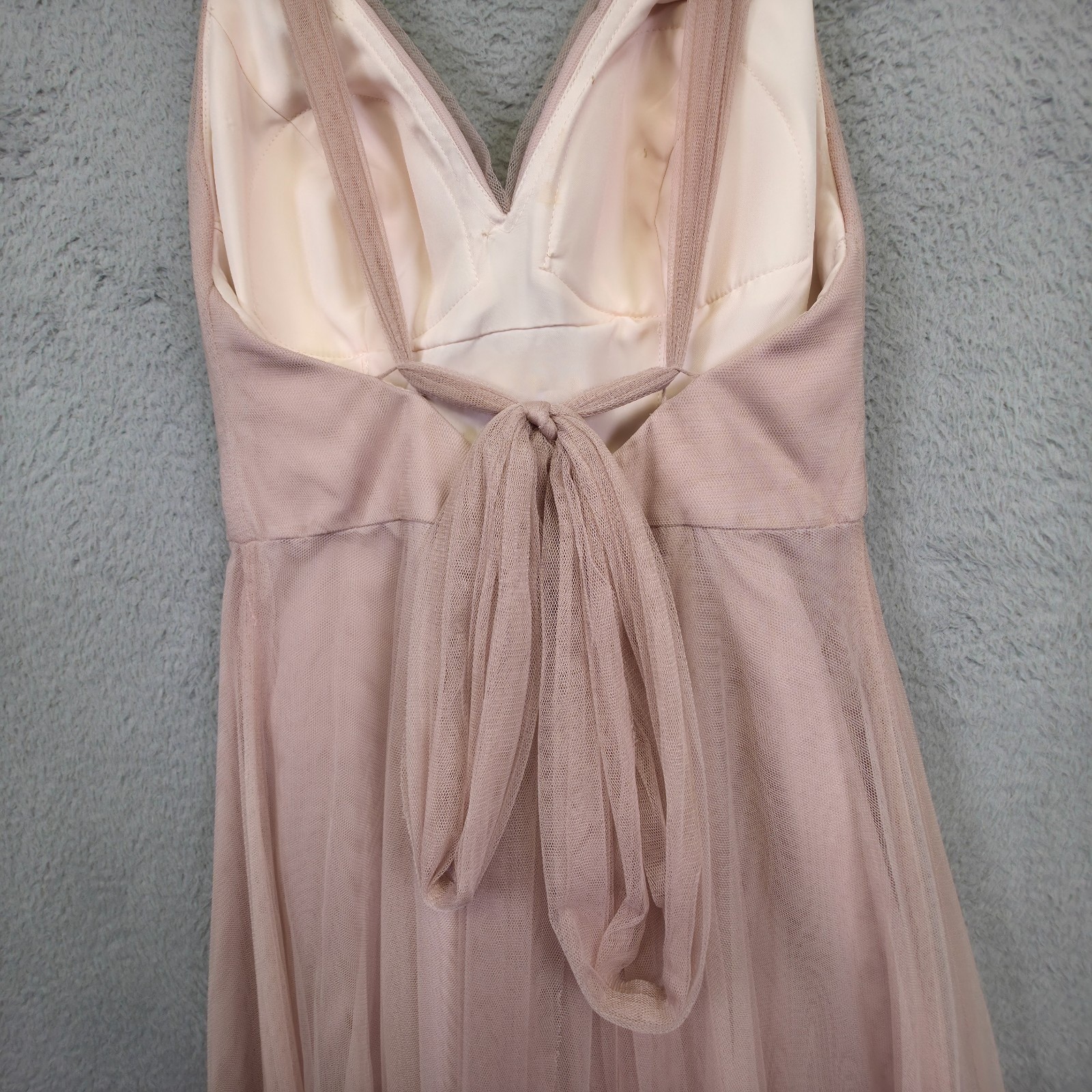 Hitherto Formal Gown Womens 2 Blush Pink Tulle Romantic Bridal Prom Maxi Dress