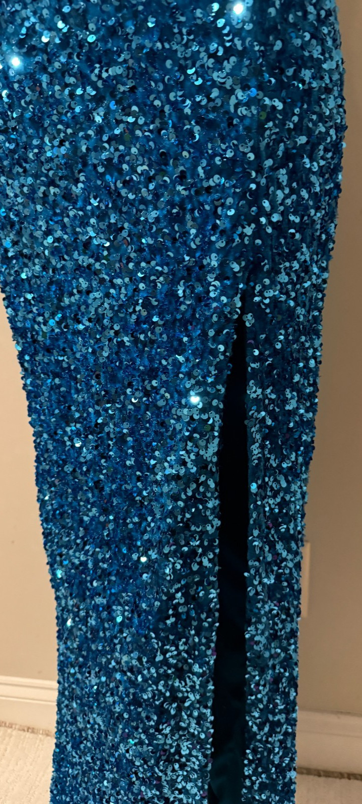 B SMART Womens Full Sequin Blue Occasion Formal Evening Dress – Sz Small