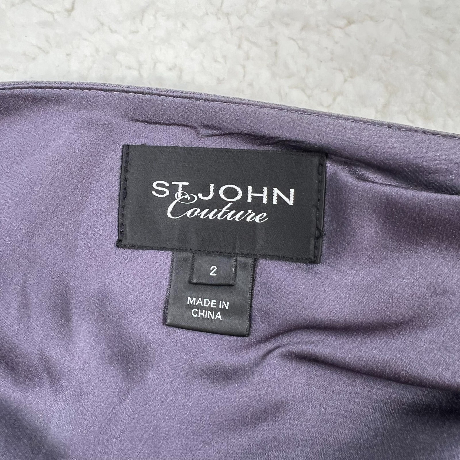 St John Couture One Shoulder Draped Maxi Gown Dress Size 2 Purple Silk Lined
