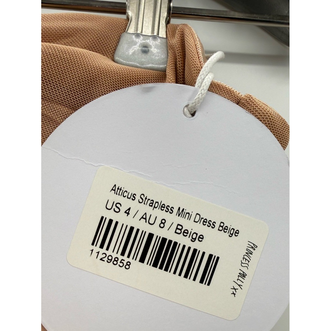 NWT princess polly Atticus mesh overlay Mini Dress Strapless Bustier Nude size 4