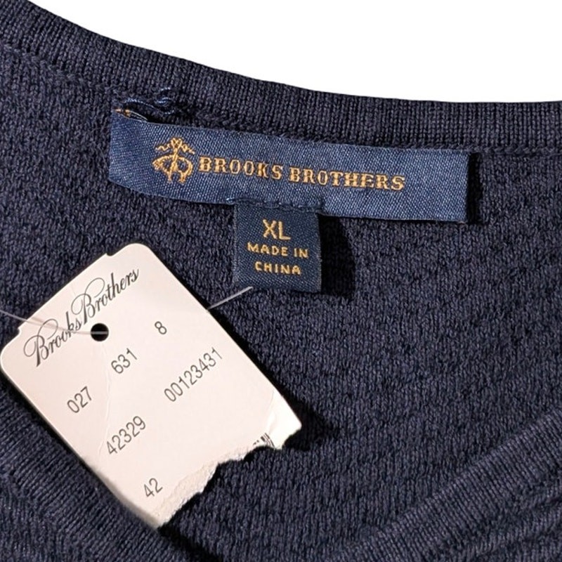 NWT Brooks Brothers Navy Textured Knit Sheath Dress XL Stretch Midi