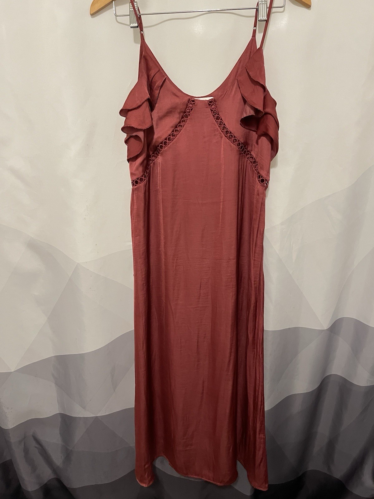 Seafolly Australia Small Babydoll Gown Dress Wine Romantic Coquette Satin Feel