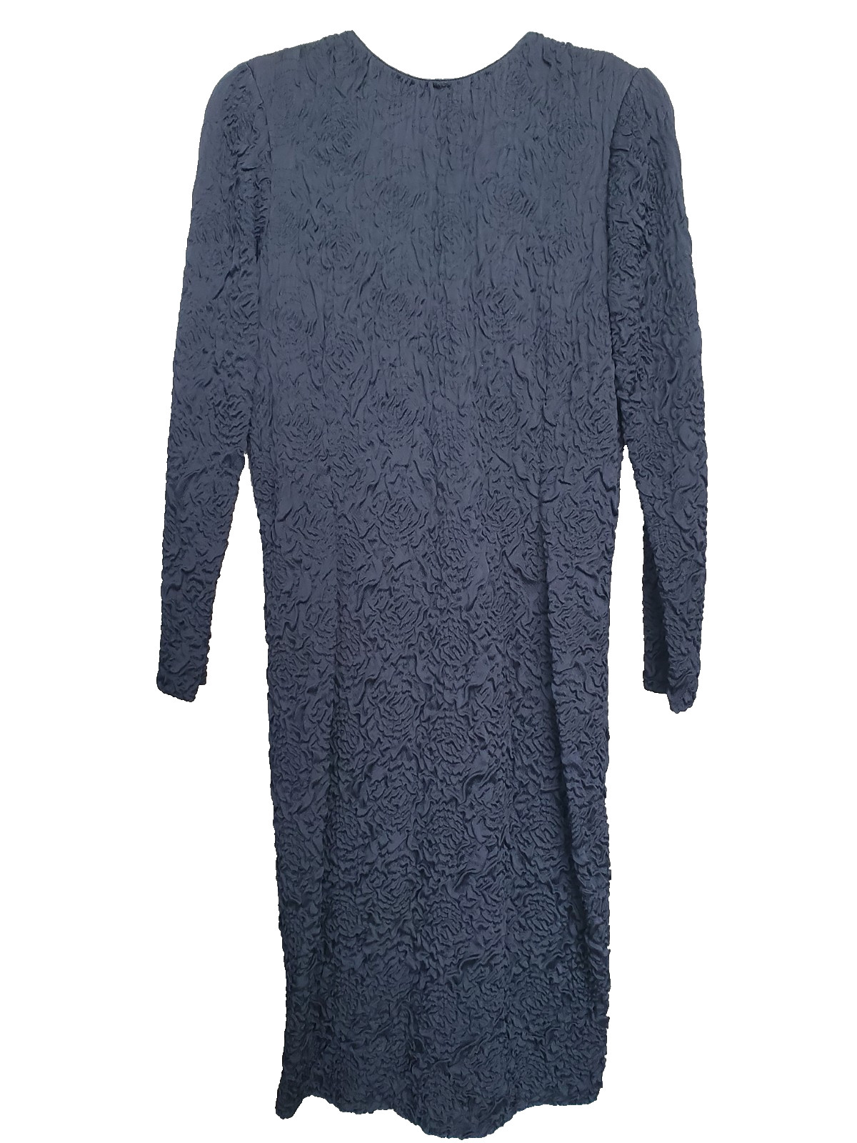 Krizia Black Textured Long Sleeve Midi Dress Size EU 42 US MED Made in Italy