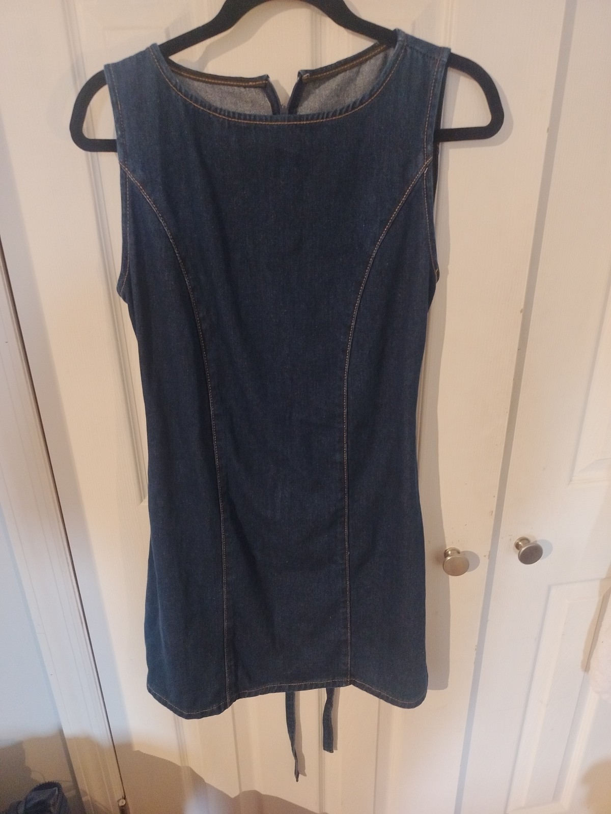Denim Dress Sleeveless Size Large Normal