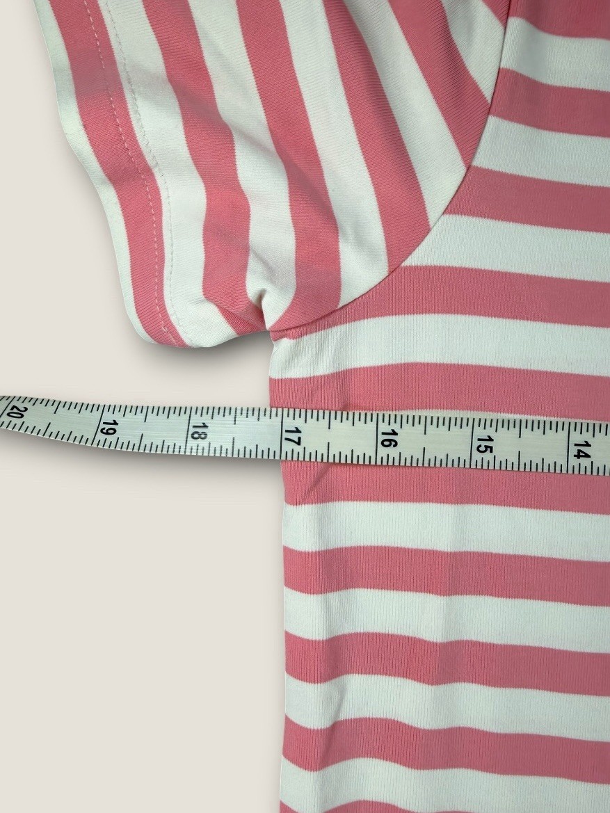 Southern Tide Dress XS Pink White Striped Nylon Spandex T-Shirt Dress Casual