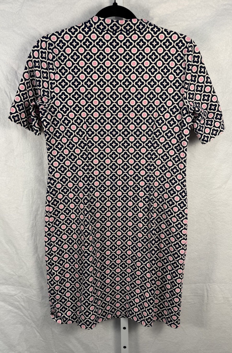 Talbots Split Neckline Dress Womens S Petite Blue Pink White Spandex/Nylon Beach
