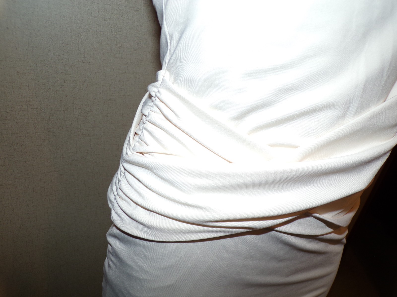 Luvalot Womens Ivory Halter Mini Dress Size 6 Cut Out Bodycon Jersey Stretch