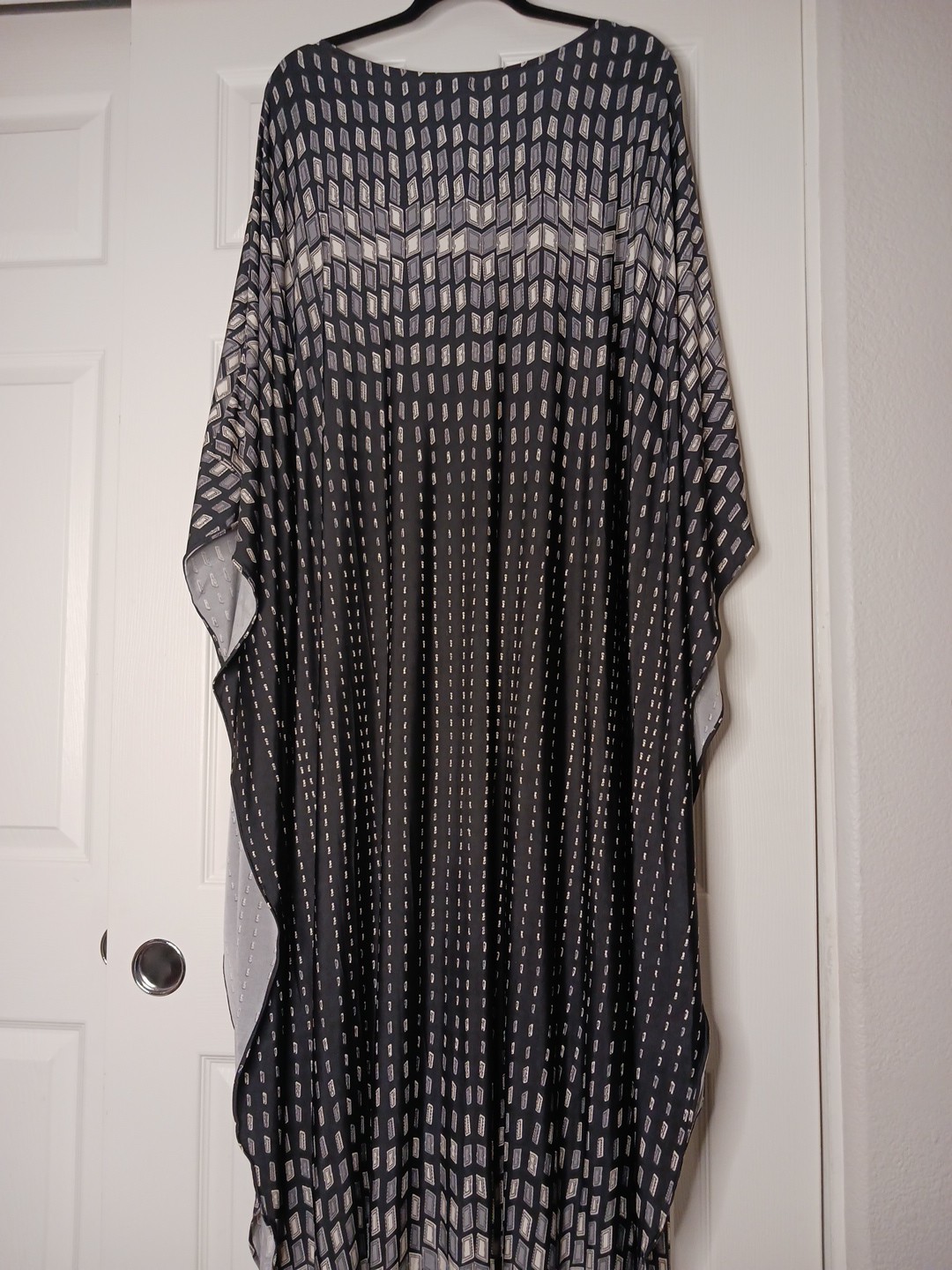 kaftan Loungewear dress one size fits all geometric black Grays whites