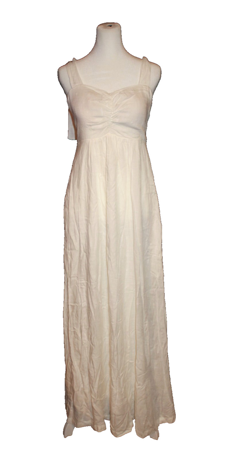 Soma Inivisible Support Built n Bra Maxi Dress Jacquard Coconut White Size S NEW