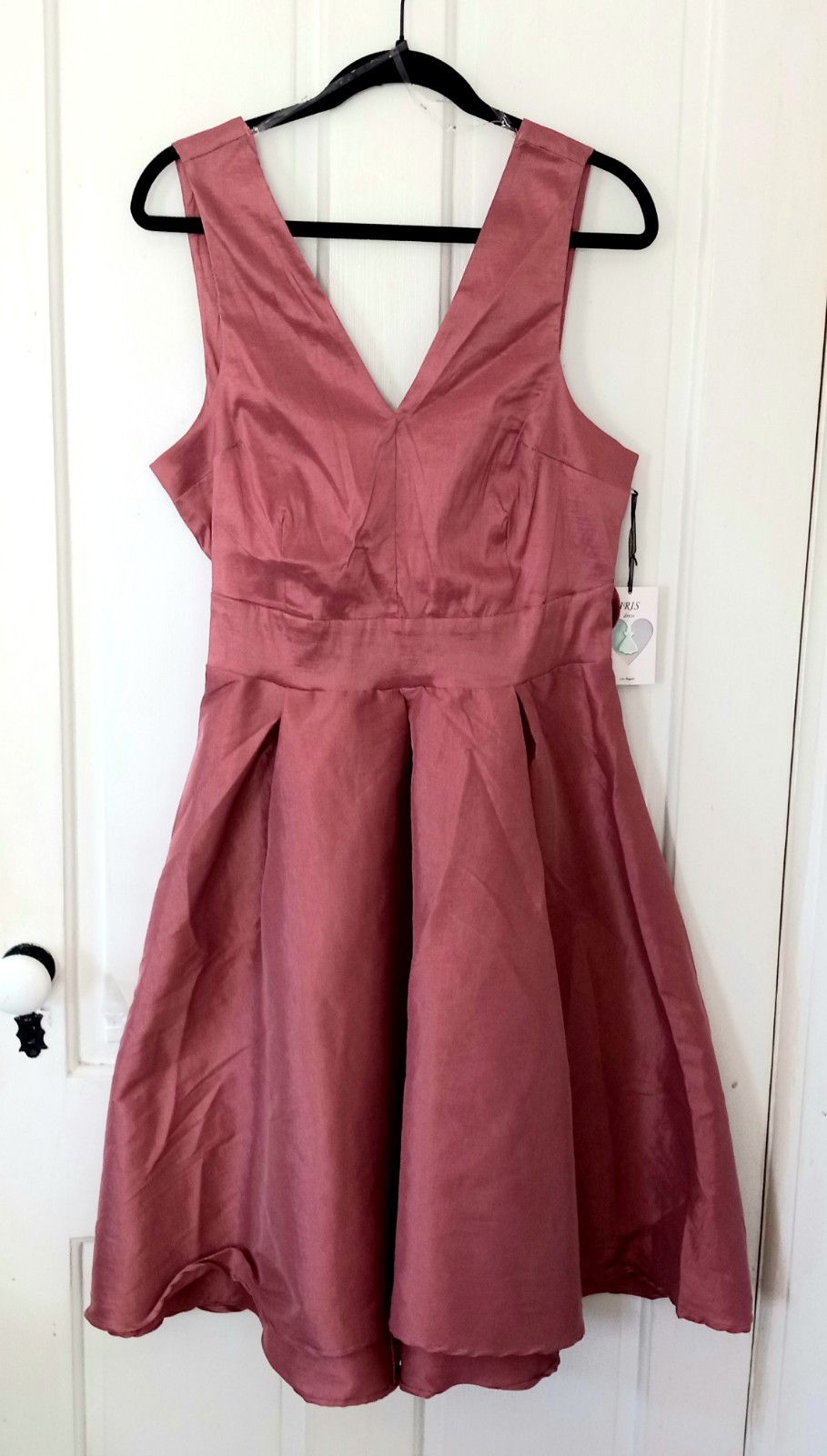 Iris Dusty Rose Pink Sheen Midi Party Cocktail Dress Size 1XL