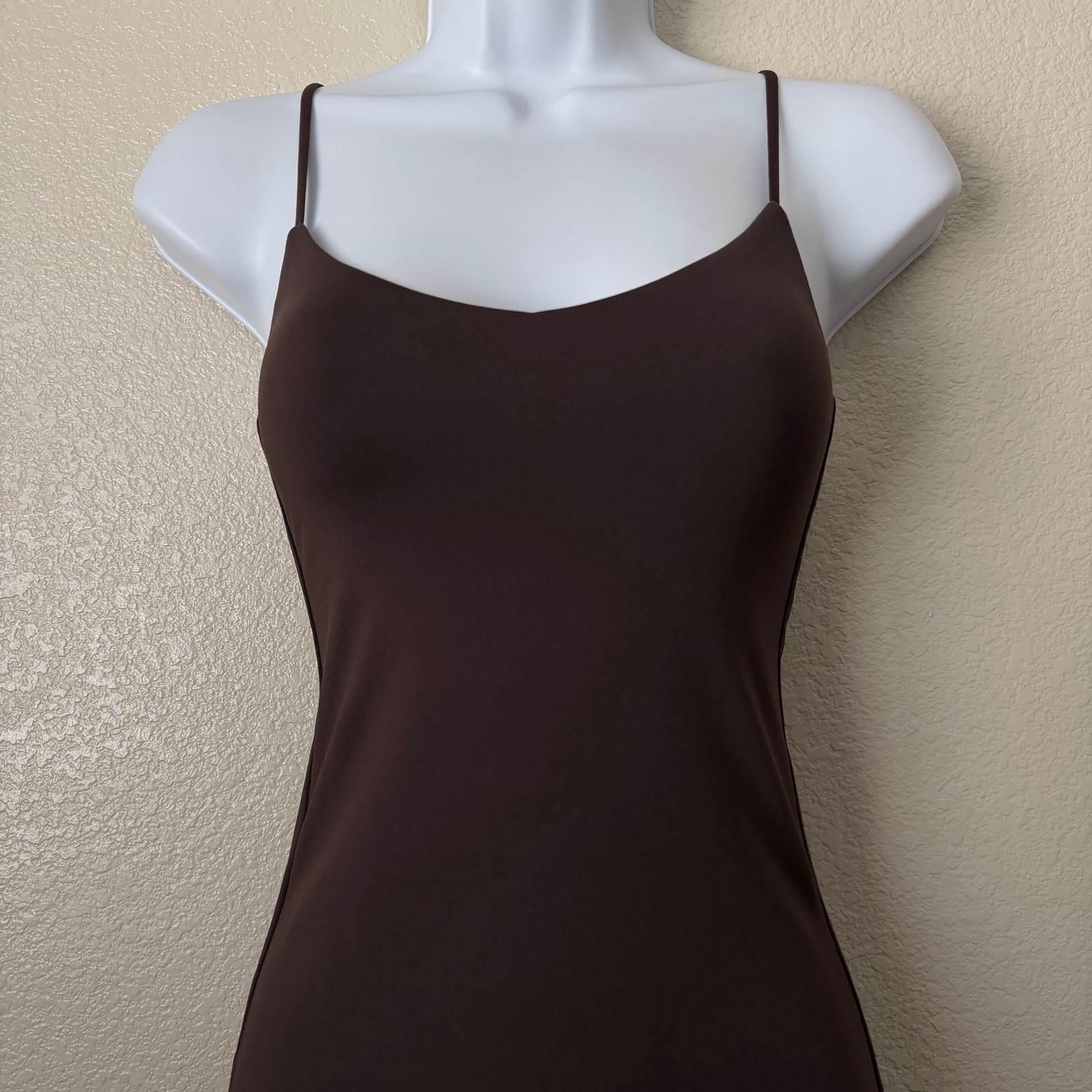 Aritzia Babaton Dress Womens XS Espresso BrownContour Mini Adjustable Straps