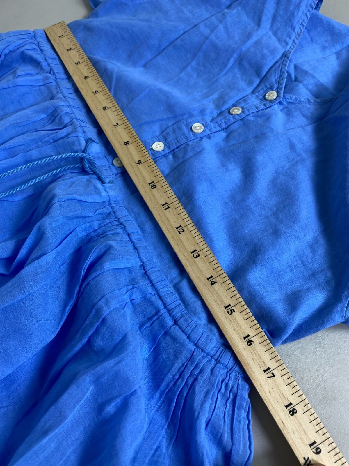 ATM Anthony Thomas Melillo Blue V-Neck Dress size Medium Lightweight 3/4 Sleeve