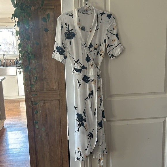 GANNI DALTON CREPE VANILIA KIMONO WRAP DRESS LADIES sz 38