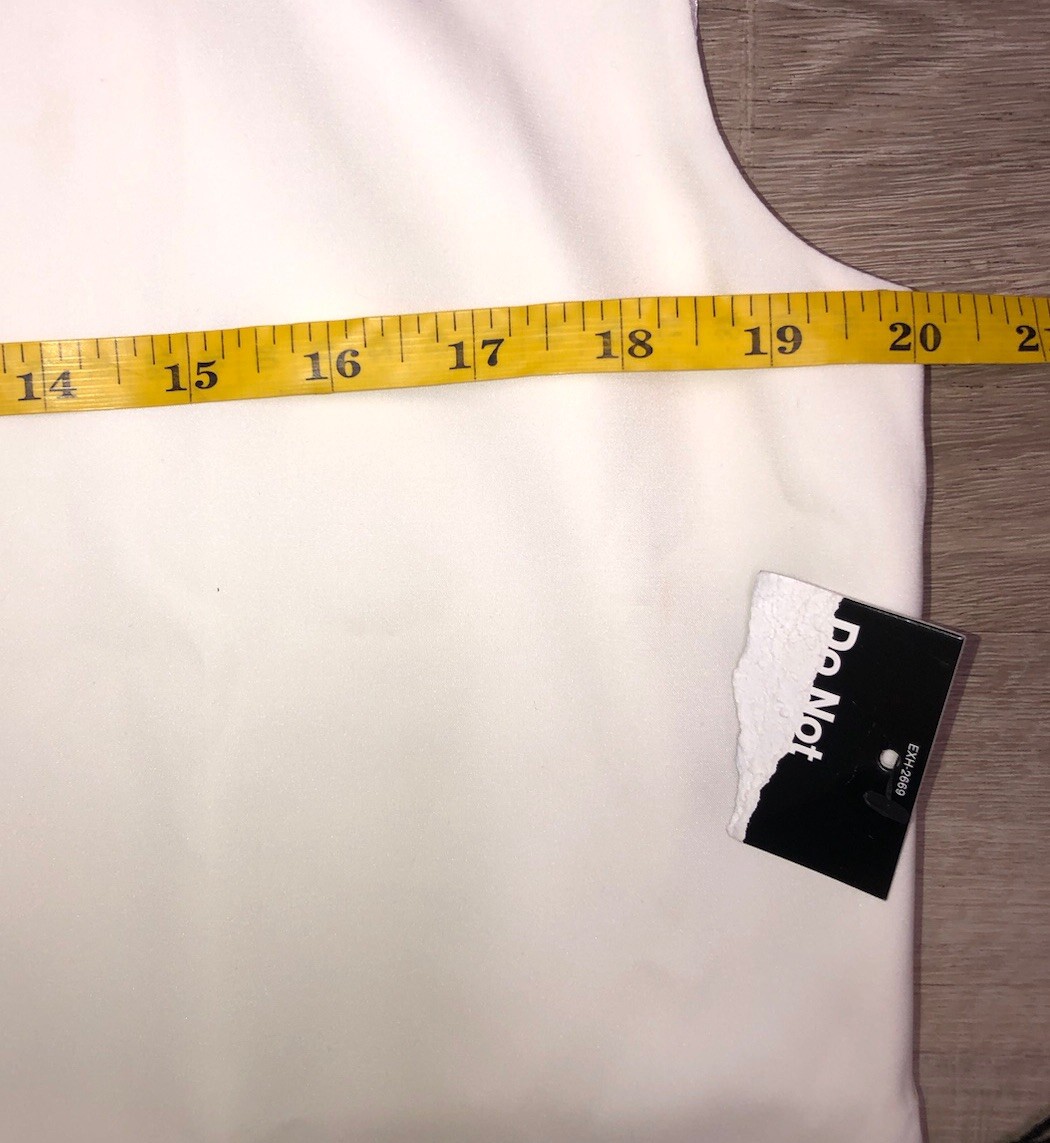 Express Dress L White Gray Mini Lace Yoke Color Block Shift NEW *no belt