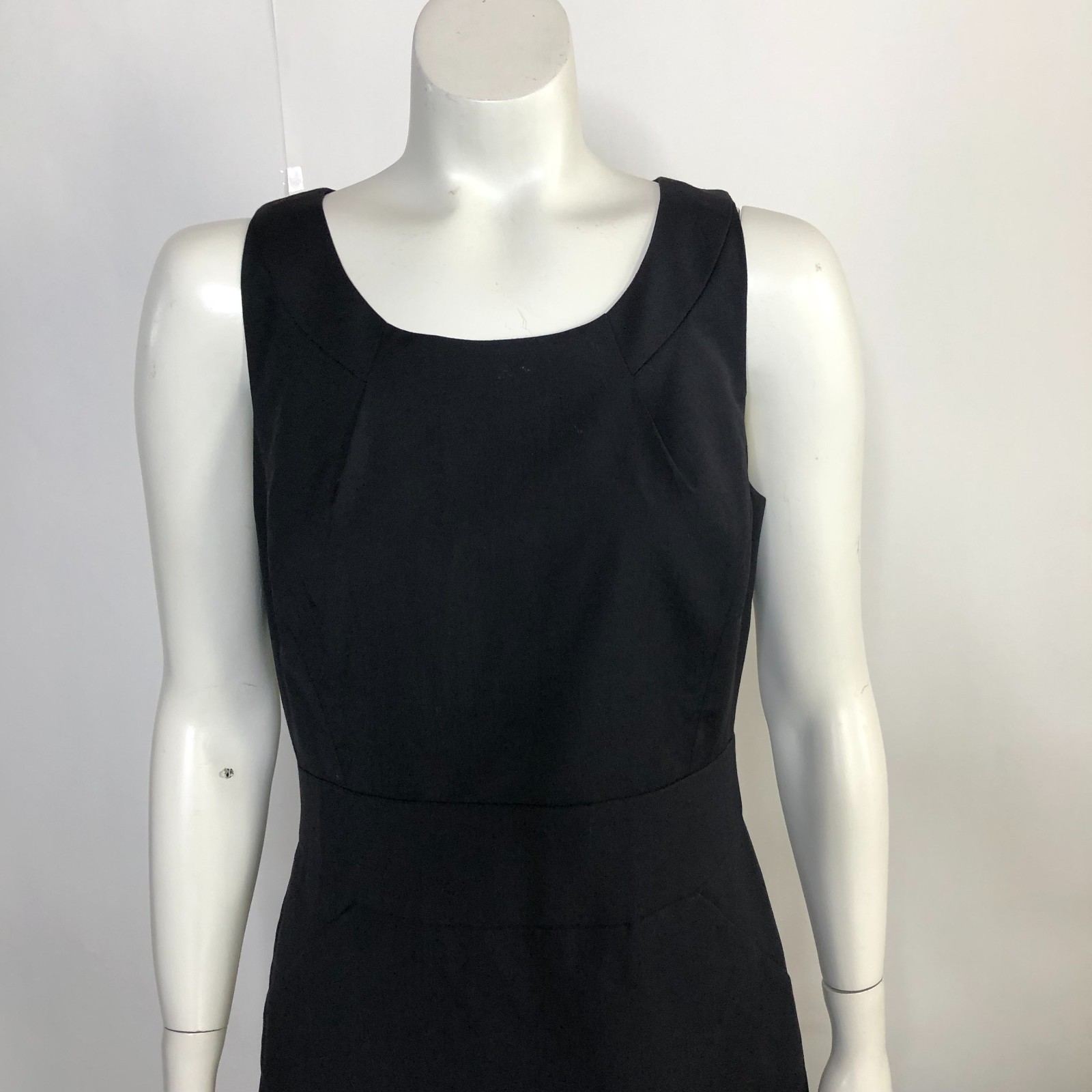 J.Crew Suiting 8 100% Wool Sheath Pleated Knee Length Dress Black MINT 02537