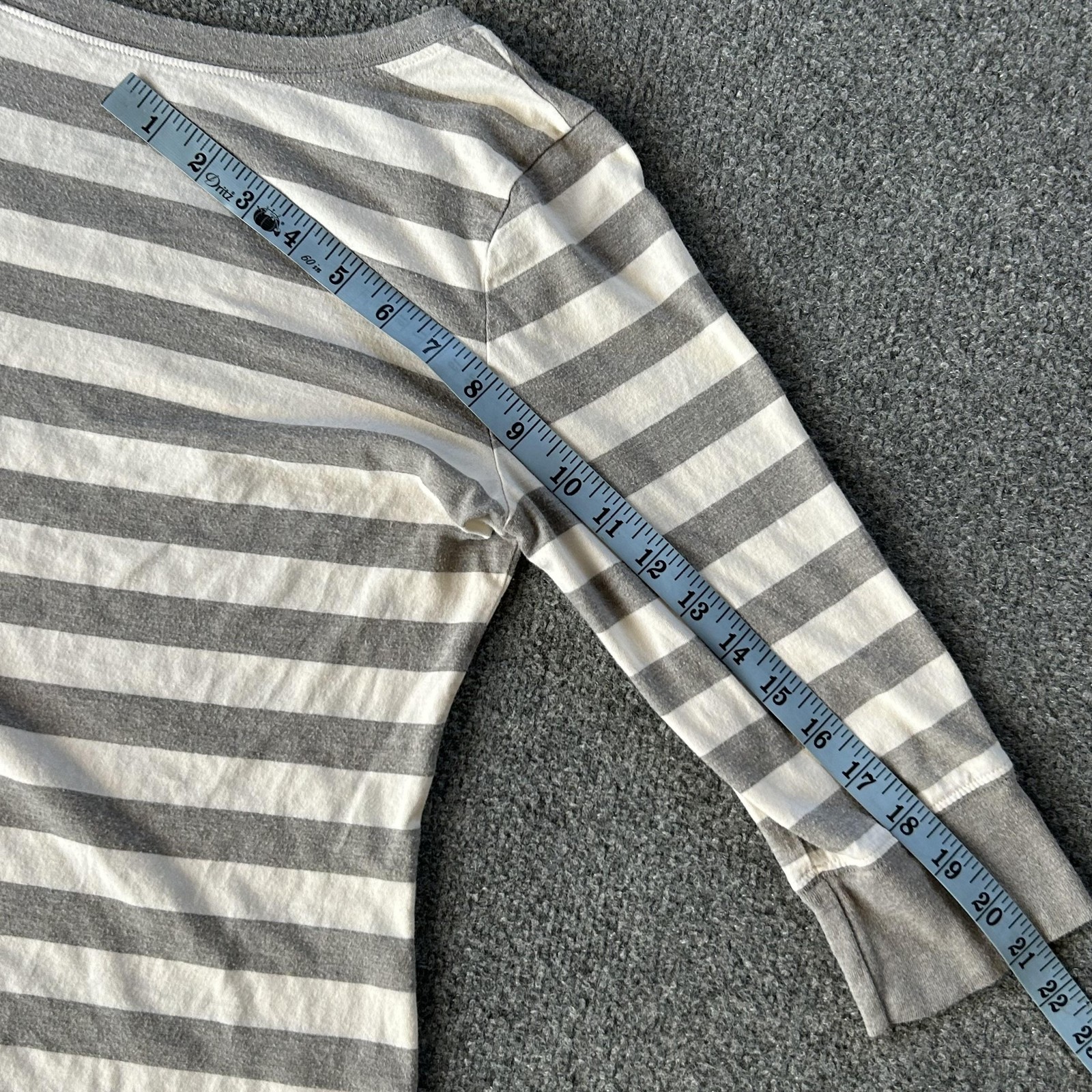 Patagonia Dress Womens Medium Grey White Stripe 3/4-Sleeved Au Bateau Dress