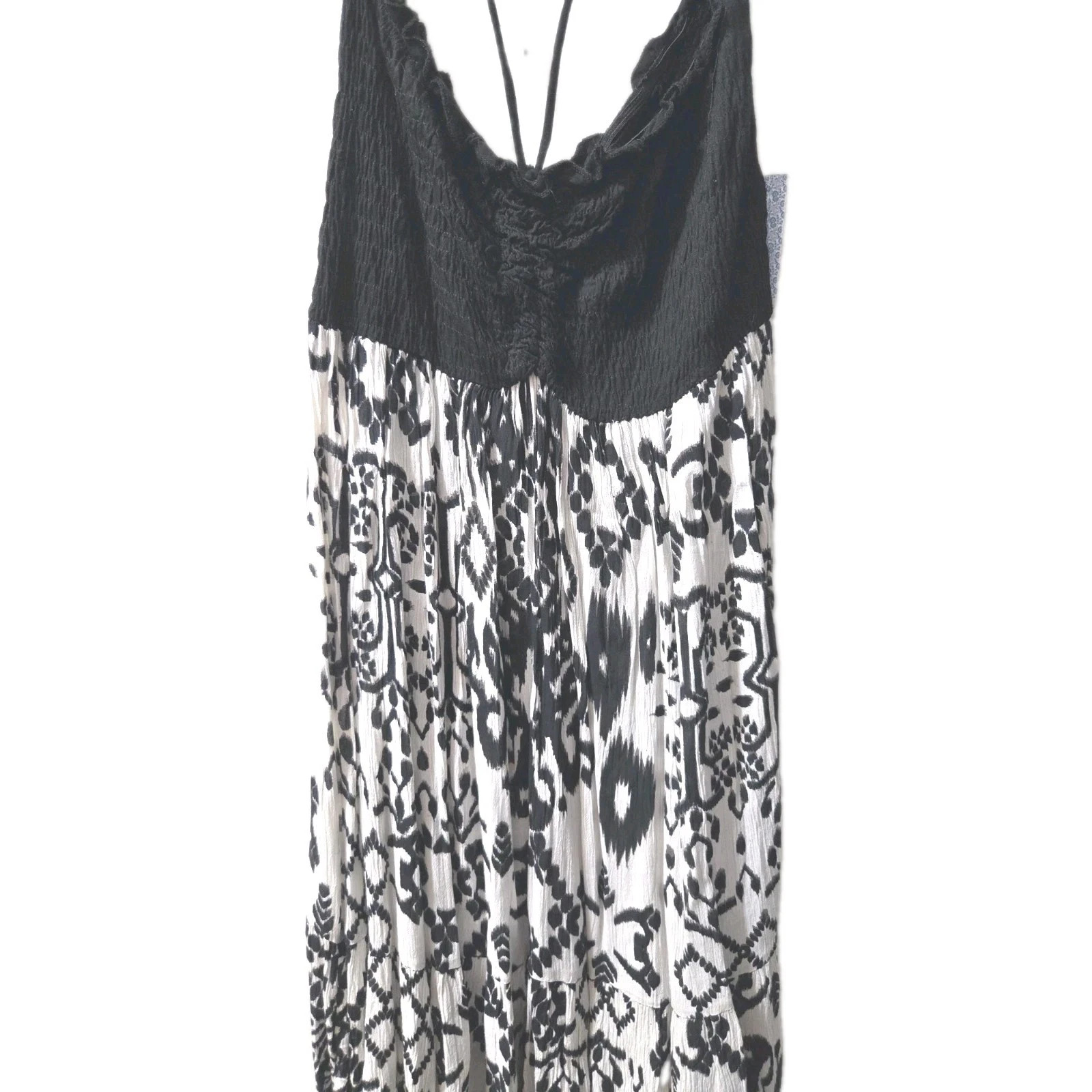 Black and White, Abstract designed, mid length Summer Dress