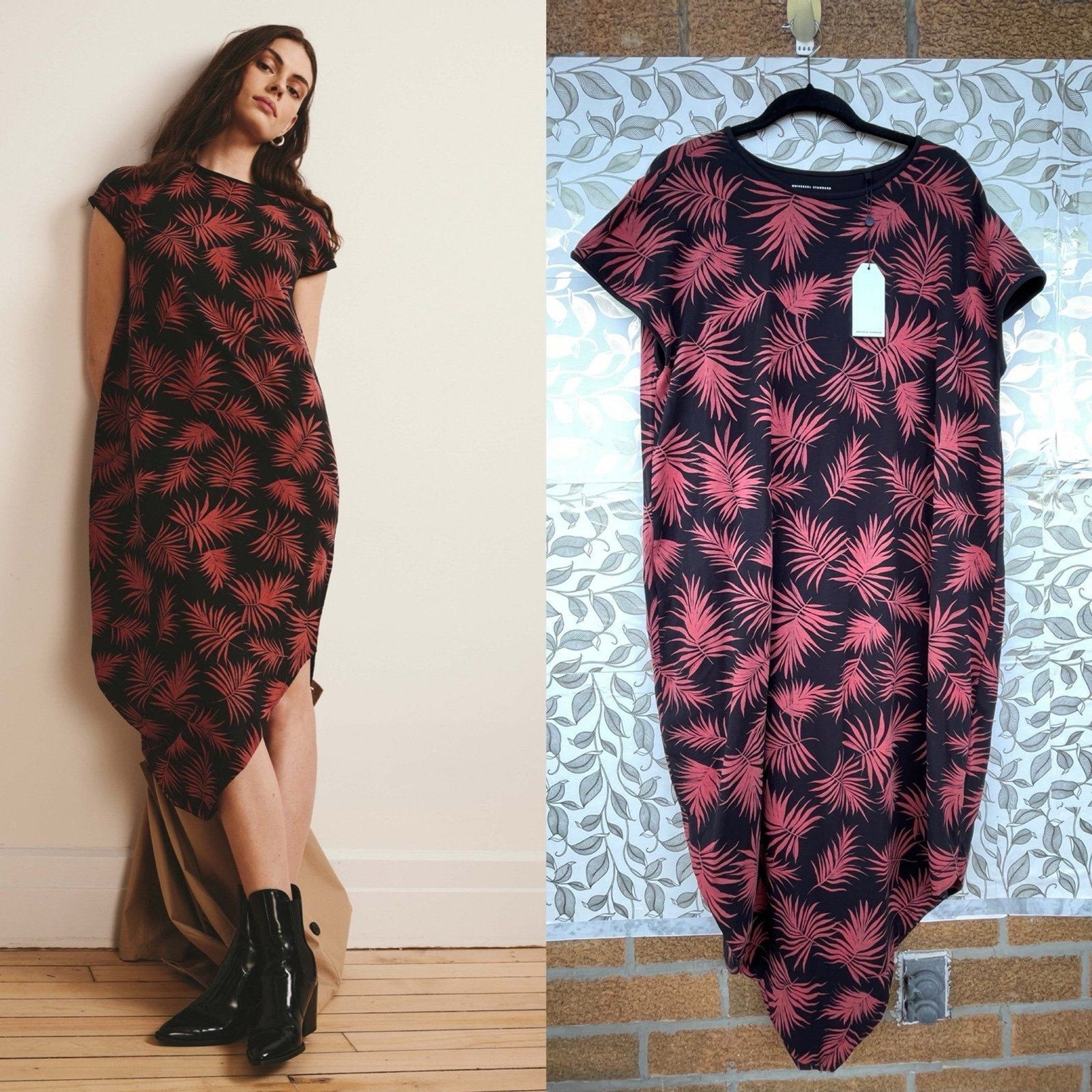 Universal Standard Palm Leaf Cocoon Dress M 18/20 Plus Tropical Vacation