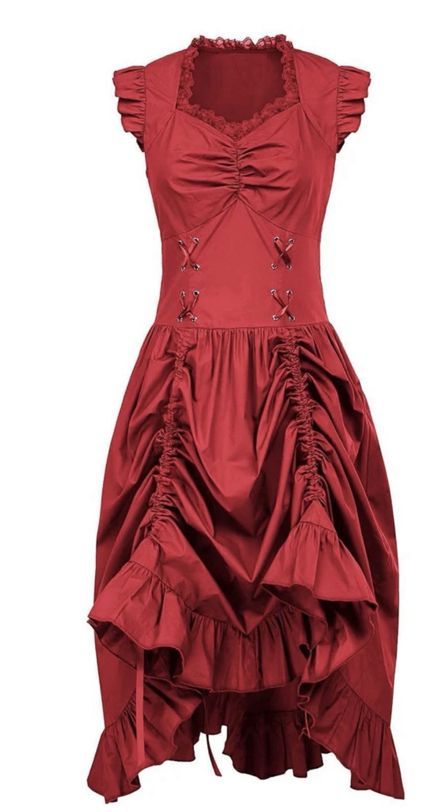 Belle Poque Women Steampunk Dress Sz. XL Victorian Gothic Lolita Ruffle Ruched