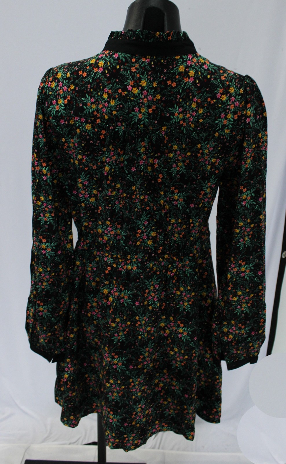 Lost + Wander Women’s Madeline L/S Mini Dress AR8 BlackMultiFloral Size XS NWT