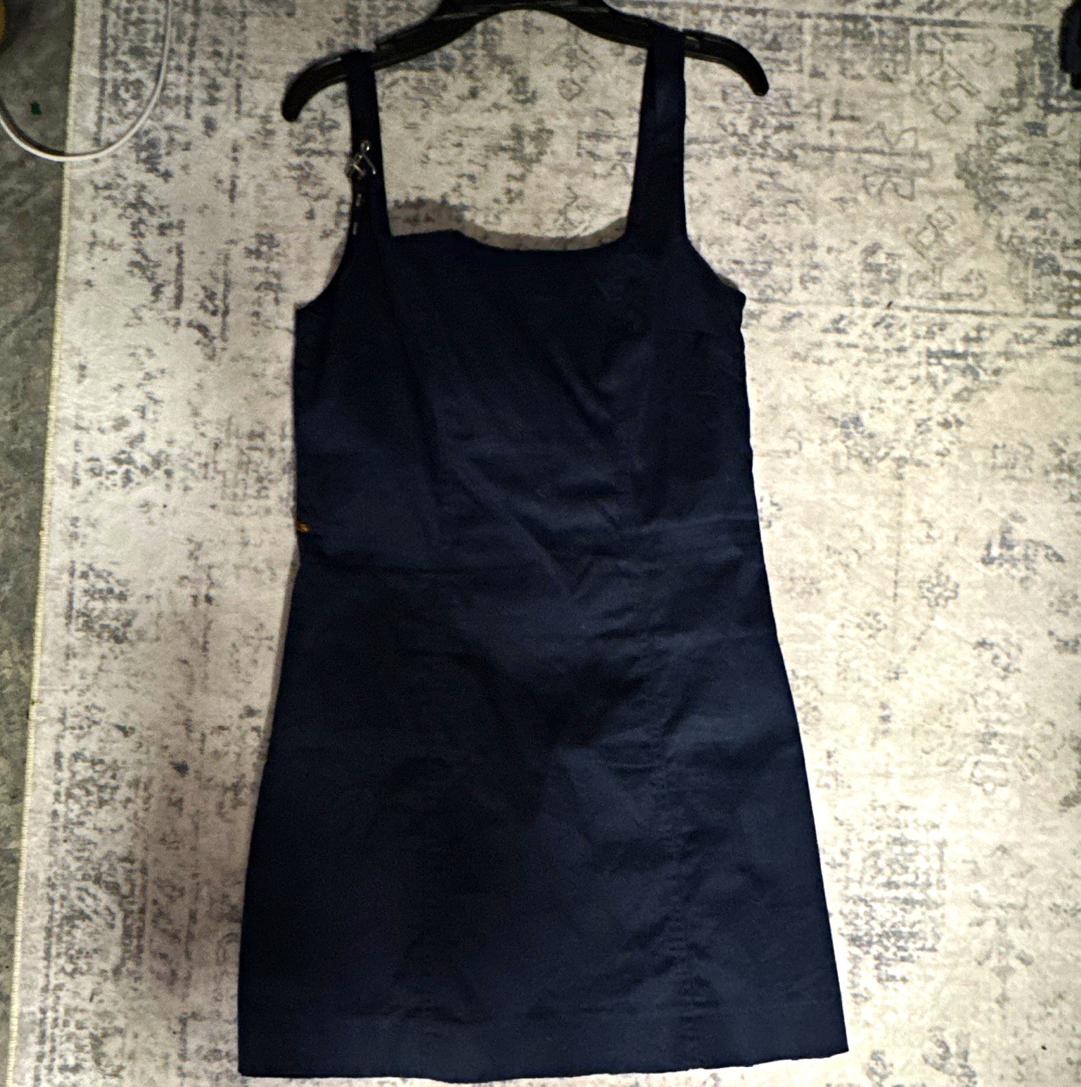 Maeve Blue Solid Sleeveless Square Neck Mini A-Line Dress Women’s Size S